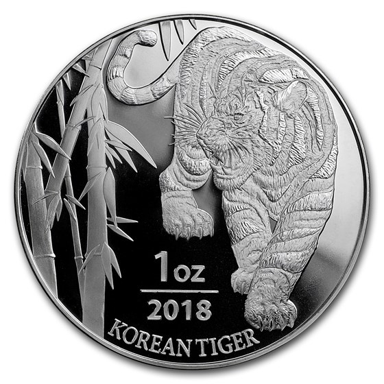 2018 South Korea 1 oz Silver Tiger BU 2018 South Korea 1 oz Silver Tiger BU